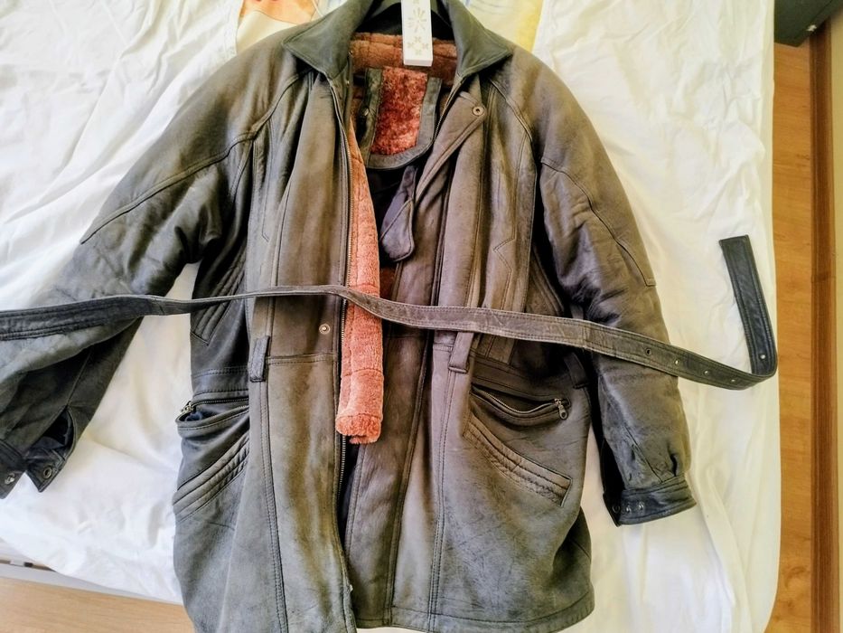 Връхно зимно палто от естествена кожа