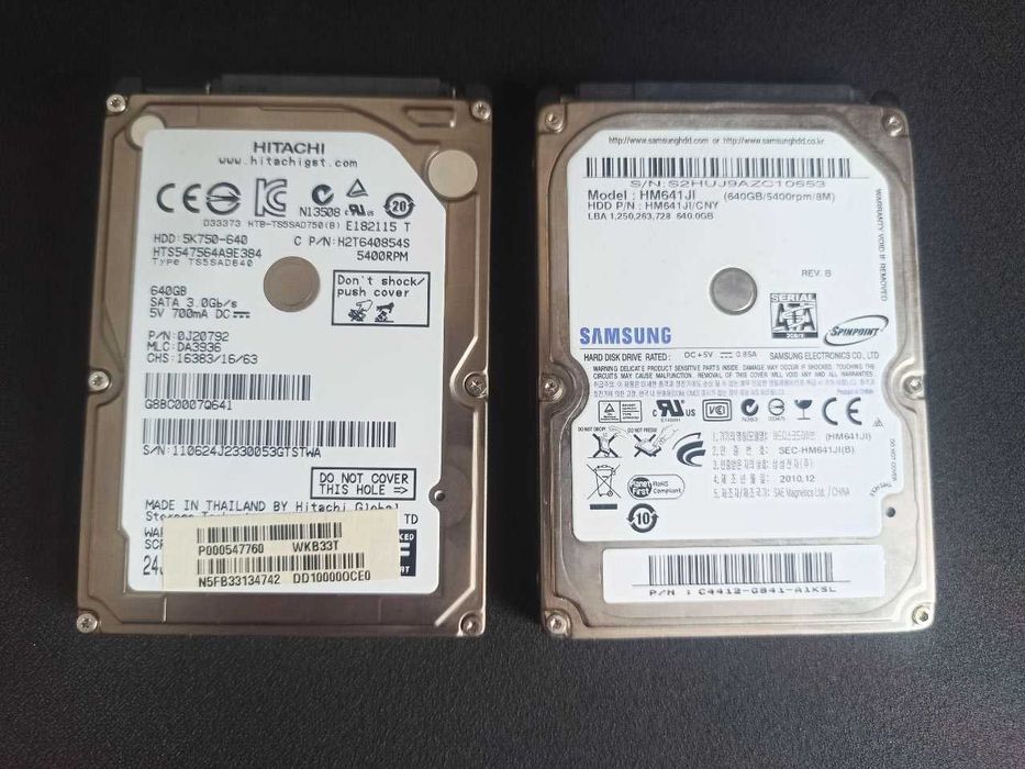 2.5 дюймовые HDD 640GB x 2 в отличном состоянии!
