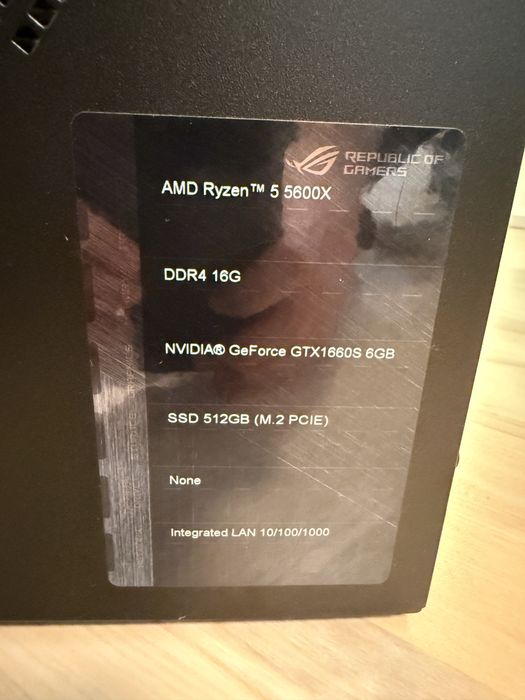 Pc Asus ROG - amd ryzen 5600x - 16 gb ddr 4 - nvidia 1660 super