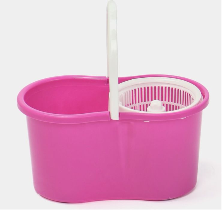 Швабра с отжимом, ведро для мытья полов 2 в 1, две насадки в наборе