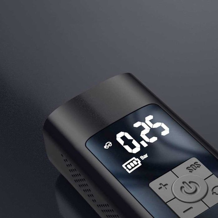 Compresor de aer portabil pentru masina, Afisaj digital, Negru,sigilat