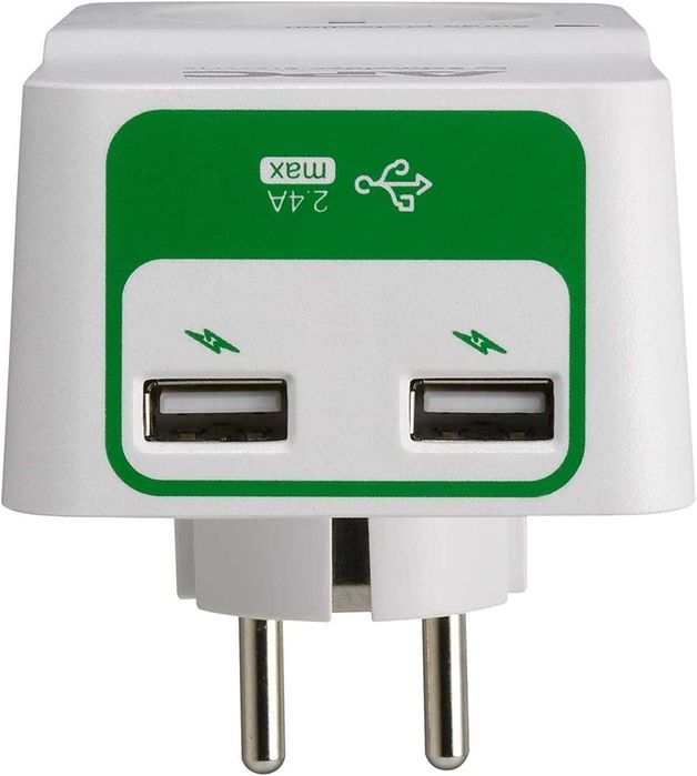 Предпазител, контакт от пренапрежение 2x USB, 2 модела, Германия