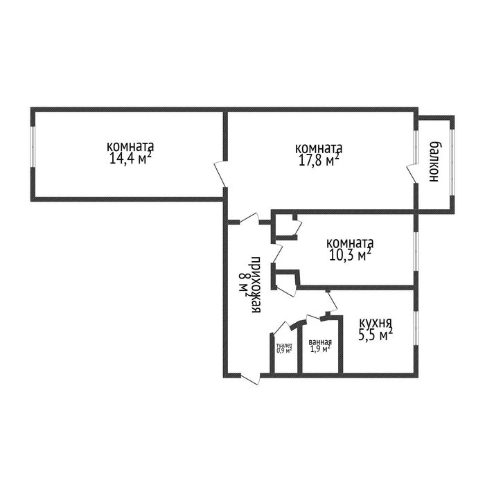 продам 3х комнатную КСК, 22 школа