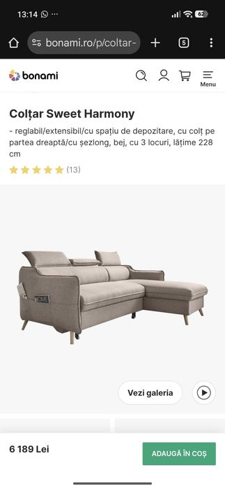 Colțar Sweet Harmony Miuform