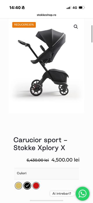 Stokke Xplory X NEGRU