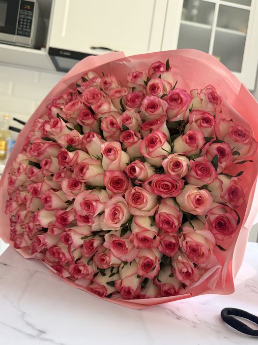 розы 101 штук цветы