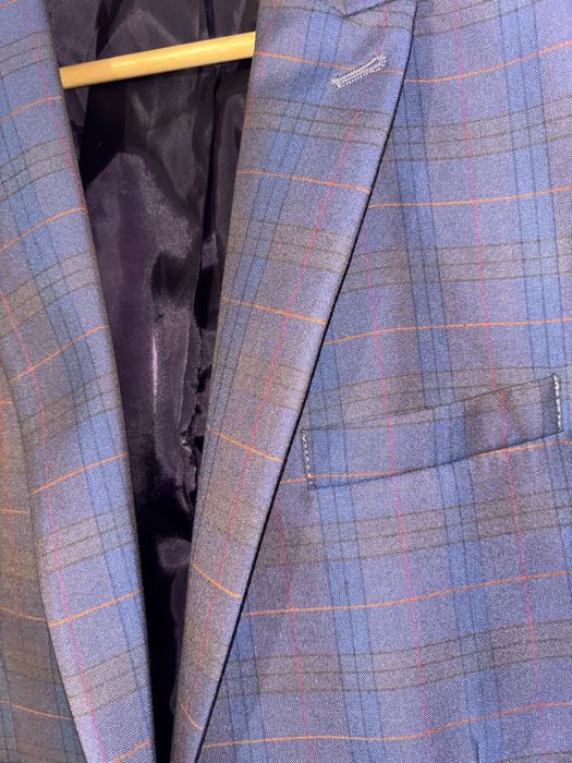 Sacou albastru carouri