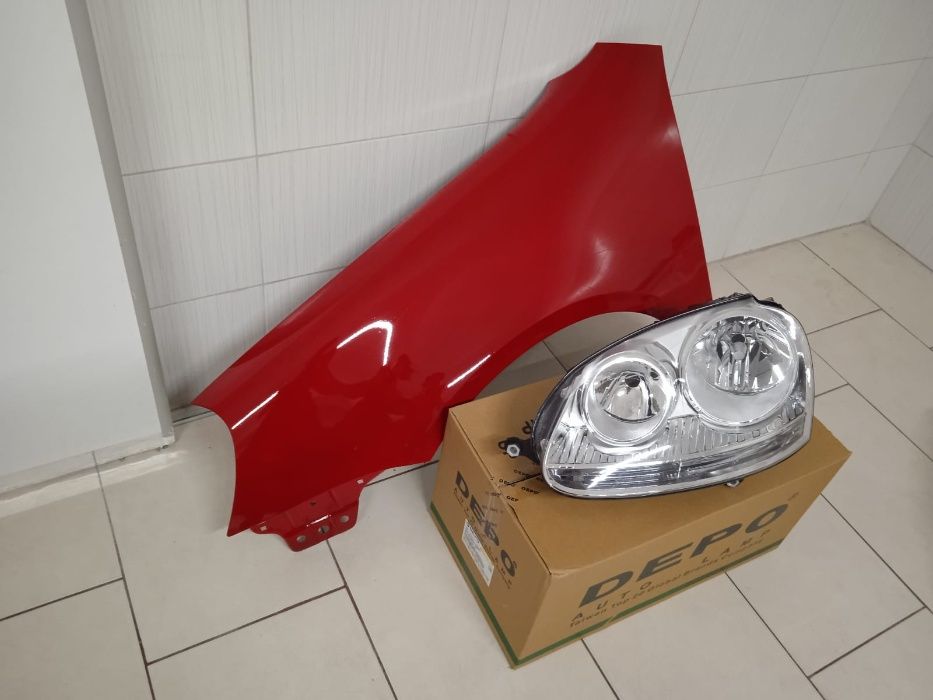 Pachet Aripa + Far Stanga VW Golf 5 V 2004-2008 LY3D Rosu