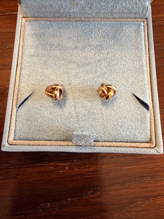 14 карата , златни обици - плетка