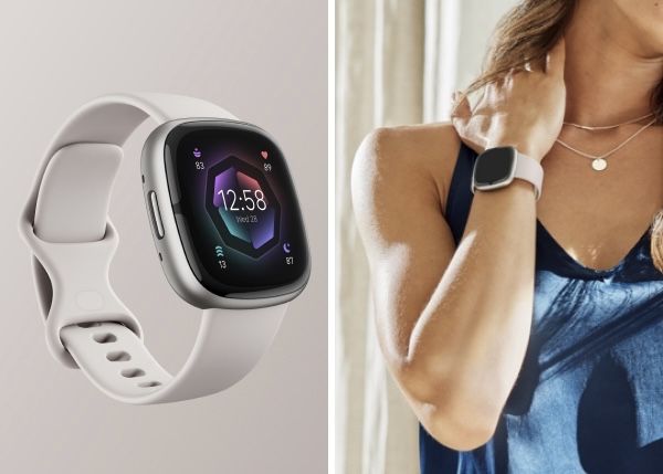 НОВ!!! Смарт часовник Fitbit Sense 2 Lunar White/Platinum Aluminum