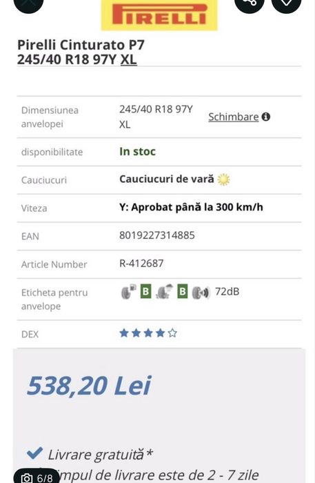 Jante audi a3 a4 аб a8 q3 sline rs 245 40 18 vara noi pirelli 5x112
