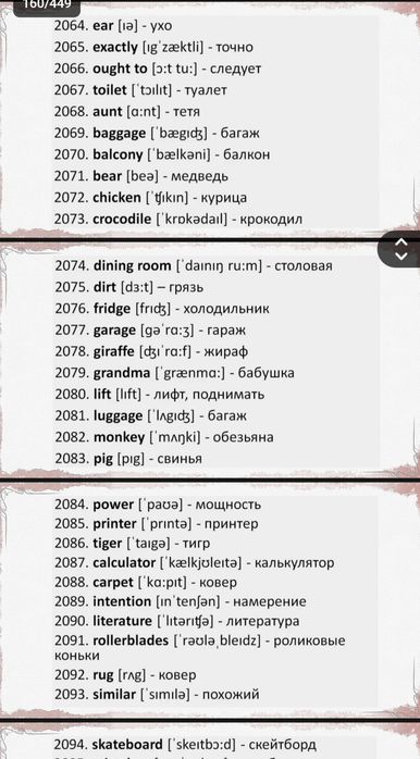 "Словарь" для изучения английского языка более 90% разговорный слов