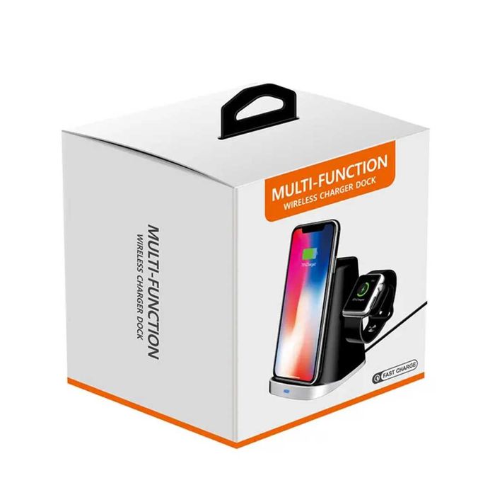 Беспроводное зарядное устройство QI  3 в 1 для iPhone Samsung!