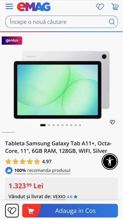 SAMSUNG Galaxy Tab A11+ Silver 6/128 GB sigilată !