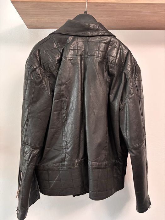 Geaca piele naturala neagra