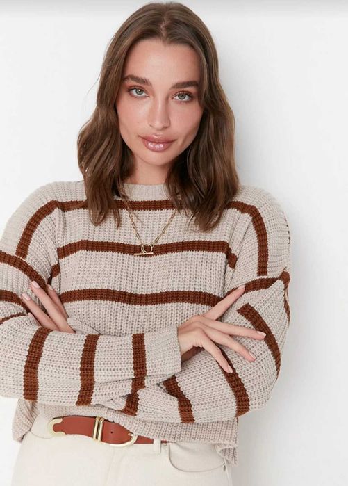 Pulover tricot cu dungi