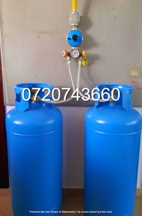 Pe stoc: Kit 2 butelii GPL 50 Litri, accesorii incluse, garantie+fact