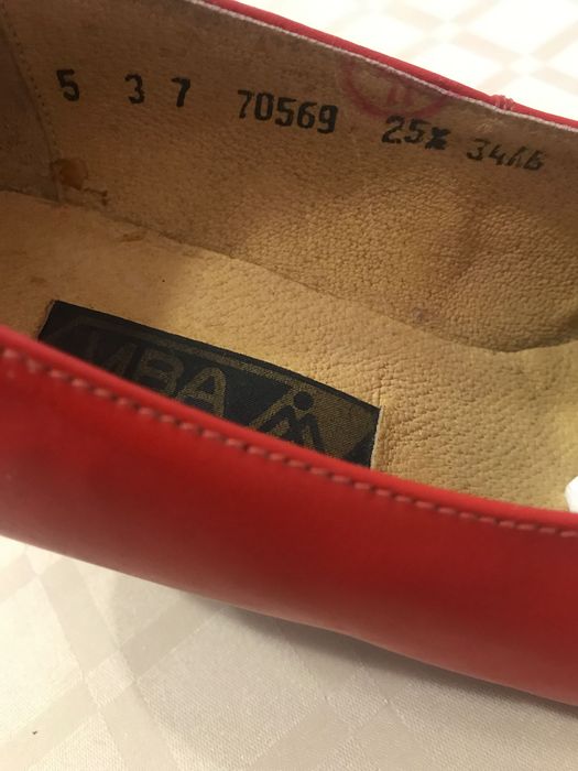 Дамски кожени червени обувки