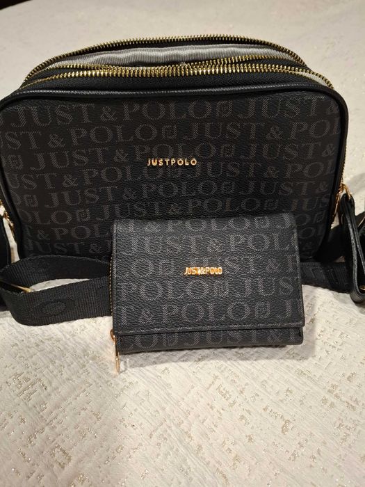 Дамска кожена чанта и портфейл