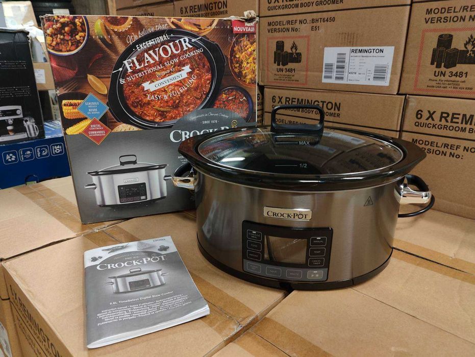 Уред за бавно готвене Crockpot Digital TimeSelect 5.6L с керамичен съд