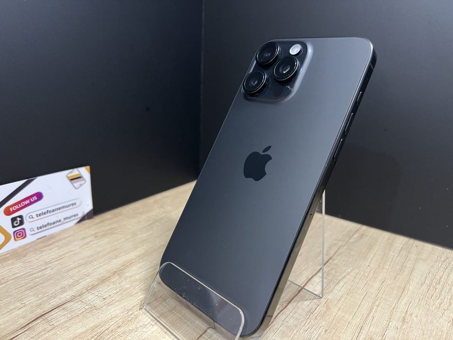 iPhone 16 Pro Max 256Gb Black Titanium Second-Hand 3 ani garanție, Tel
