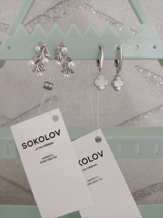 Новые серебряные серьги от Sokolov