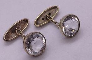 Запонки. СССР. Серебро. Горный хрусталь