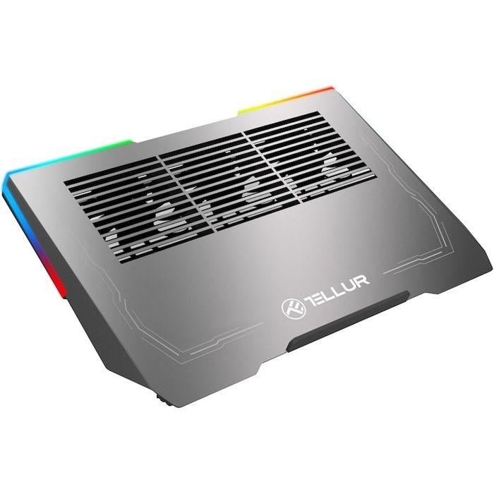 Cooler laptop Tellur Shade, 17", 3 ventilatoare, Band LED RGB, USB,