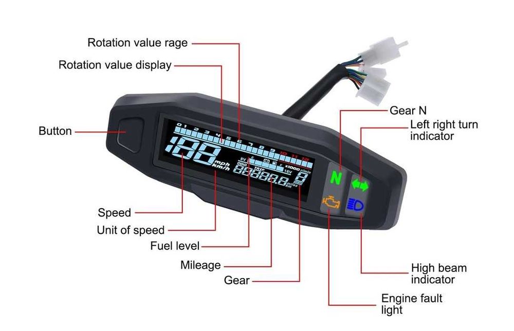Vitezometru Digital LCD Display Carburator Kilometraj cu Senzor