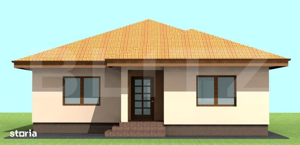 Casa individuala pe parter de vanzare, 122 mp + 500 mp teren, Brasov