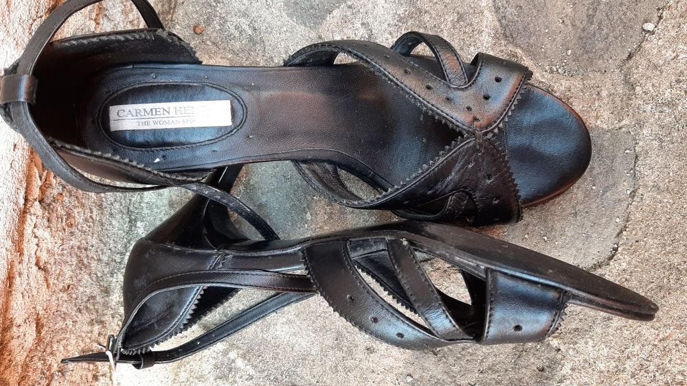 Sandale piele cu toc mar.35