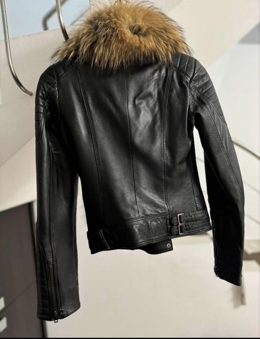 Geaca de piele cu blana naturala