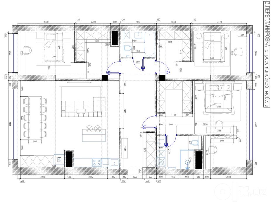 4-ком квартира 145 м² + 2-й уровень 22 м² | GRAND CITY/ Яшнабадский