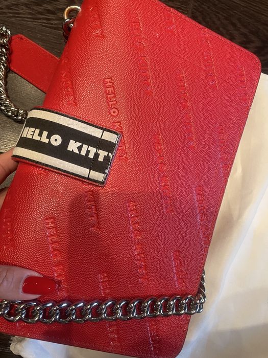 Дамска чанта Pinko червена, естествена кожа