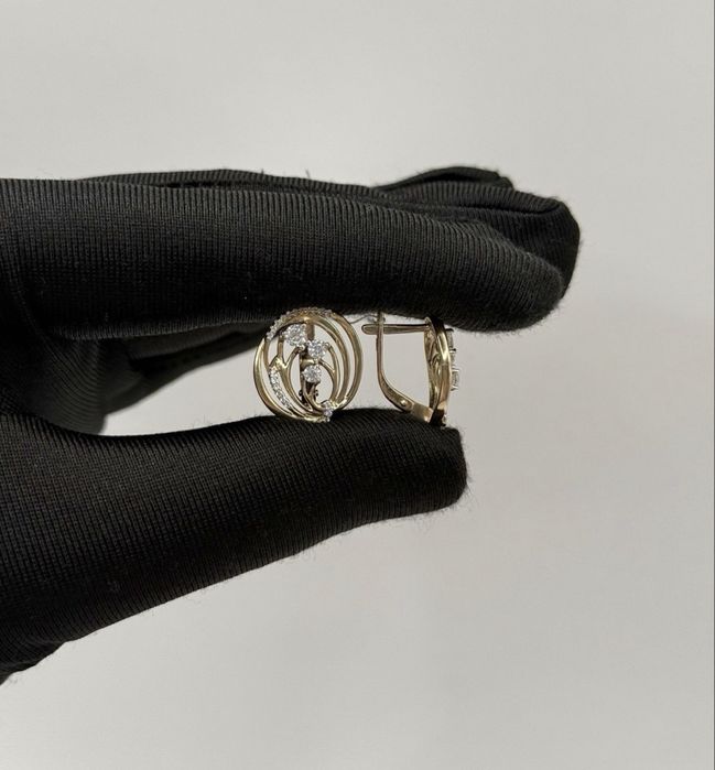 Золотые серьги 585 | Красное золото | 4,54 гр