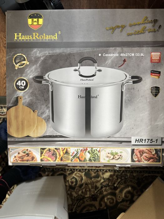 Кастрюля HausRoland (Германия) 40 см / 33.9 л — новая