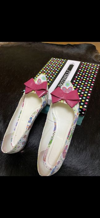 Balerini îl Passo  piele  cu blanita naturala și piele cu imprimeuri f