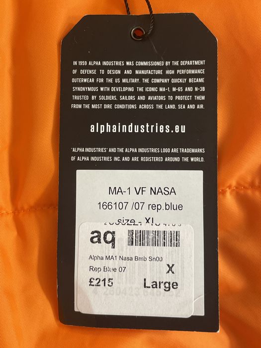 Бомбер Alpha Industries Large Nasa