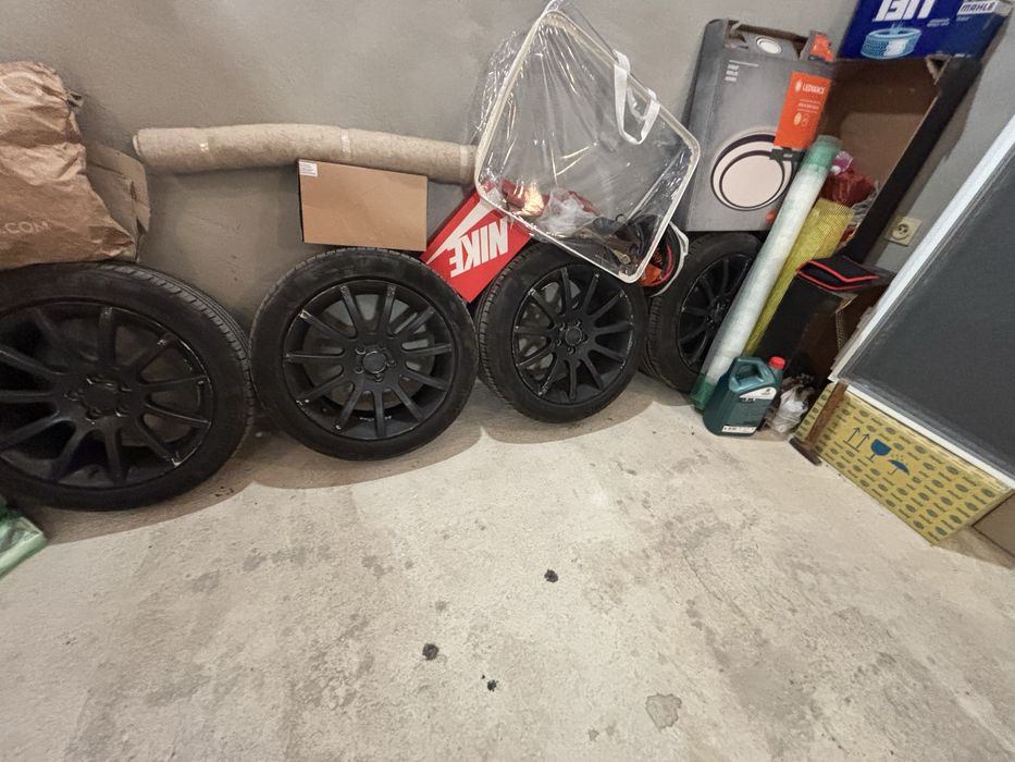 Джанти 17-ки /5х100/ с почти нови гуми CONTINENTAL Premium Contact 5