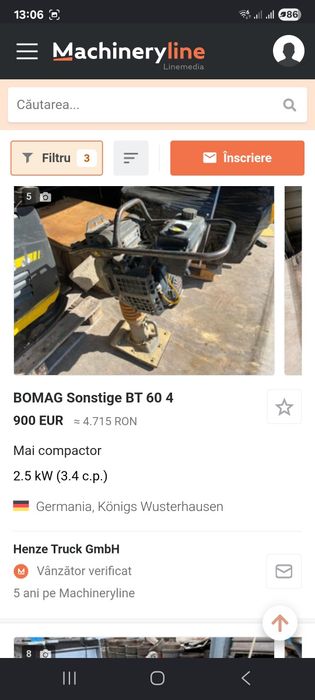 Mai compactor Bomag BT 60 4