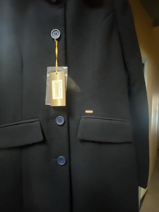 Дамско черно палто вълнено