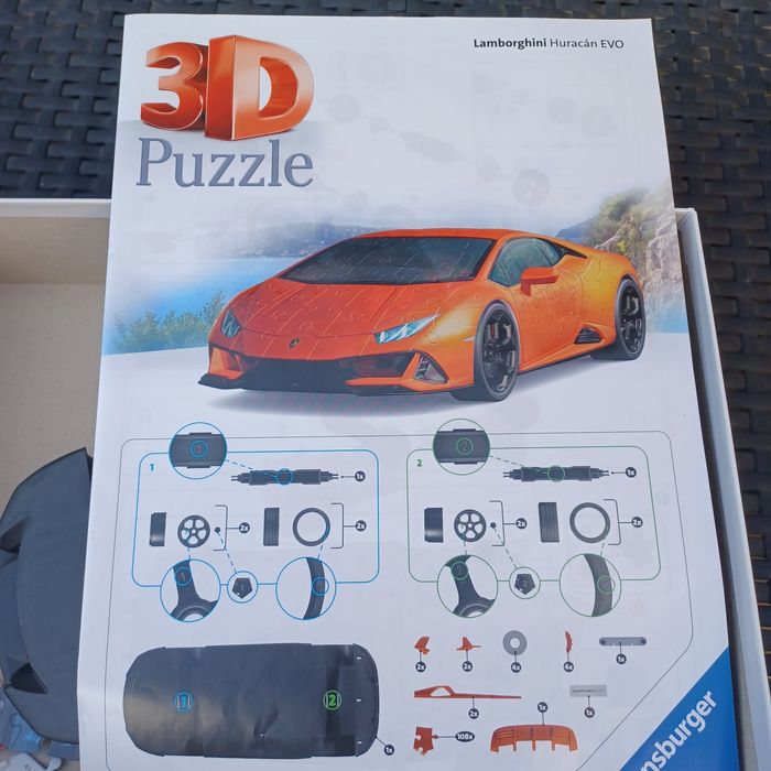 3D Пъзел Ravensburger 108 ел. - Lamborghini Huracán EVO - Arancio