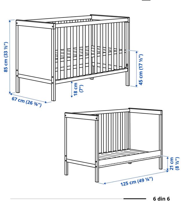 Patut Ikea SUNDVIK + saltea SKONAST+ saltea spuma