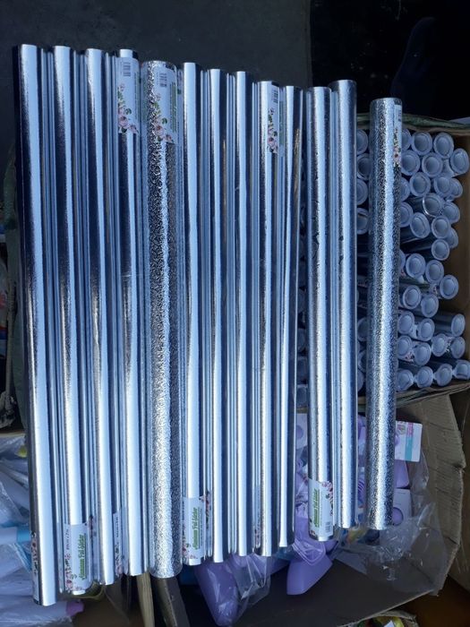 Фольга смоклей стикер для кухни. Ошхона учун самоклей фольга стикер.