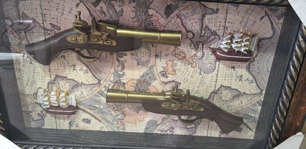 Нова Декорация Пушка/95х30/ -  Старинно Оръжие - Ретро Пистолет/72х48/