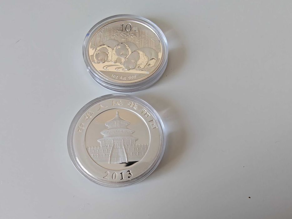 Сребърна монета, 1 oz Китайска панда 2011, 2012, 2013, 99.9% сребро