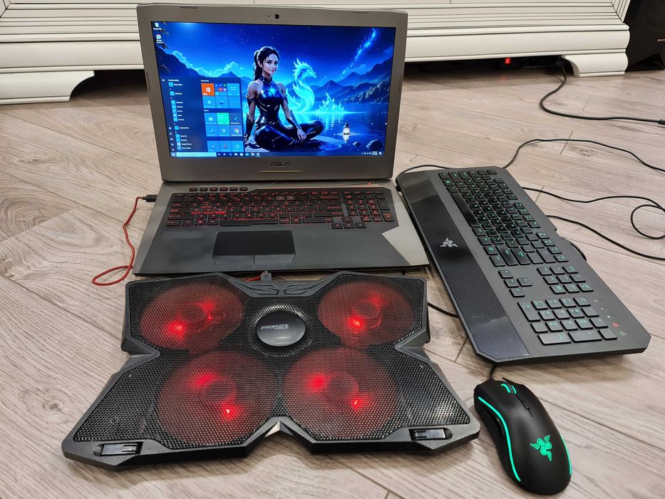 laptop gaming Asus Rog 17", intel core i7 + mouse + tastatura + cooler