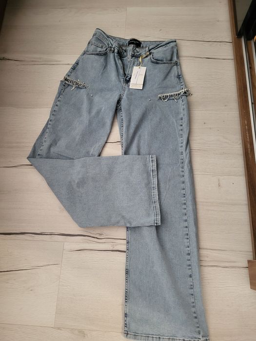 Дънки wide leg, ефектни