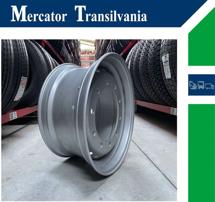 Janta NOUA  Otel 14.00X22.5 Akojant 10 prezoane, 105 mm intre prezoane, fiu 280 mm, flansa laterala Valva exterioara Toate Pozitiile