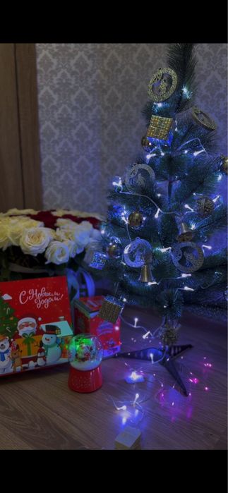 Ёлка+ игрушки+гирлянды